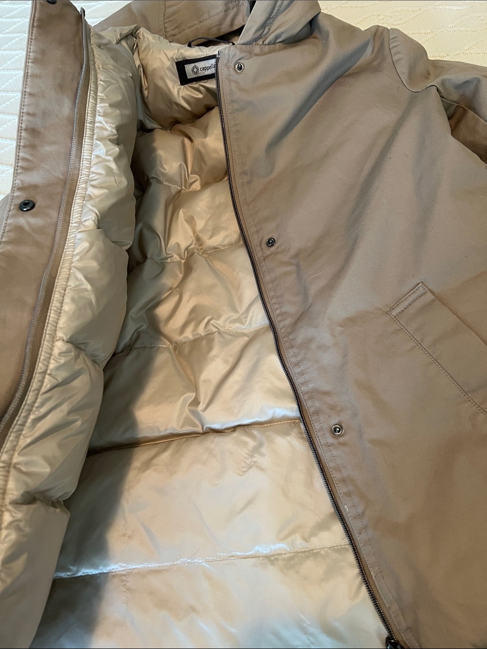 Cappellini by Peserico Hooded Puffer Jacket - Taupe - Picture 3 of 7